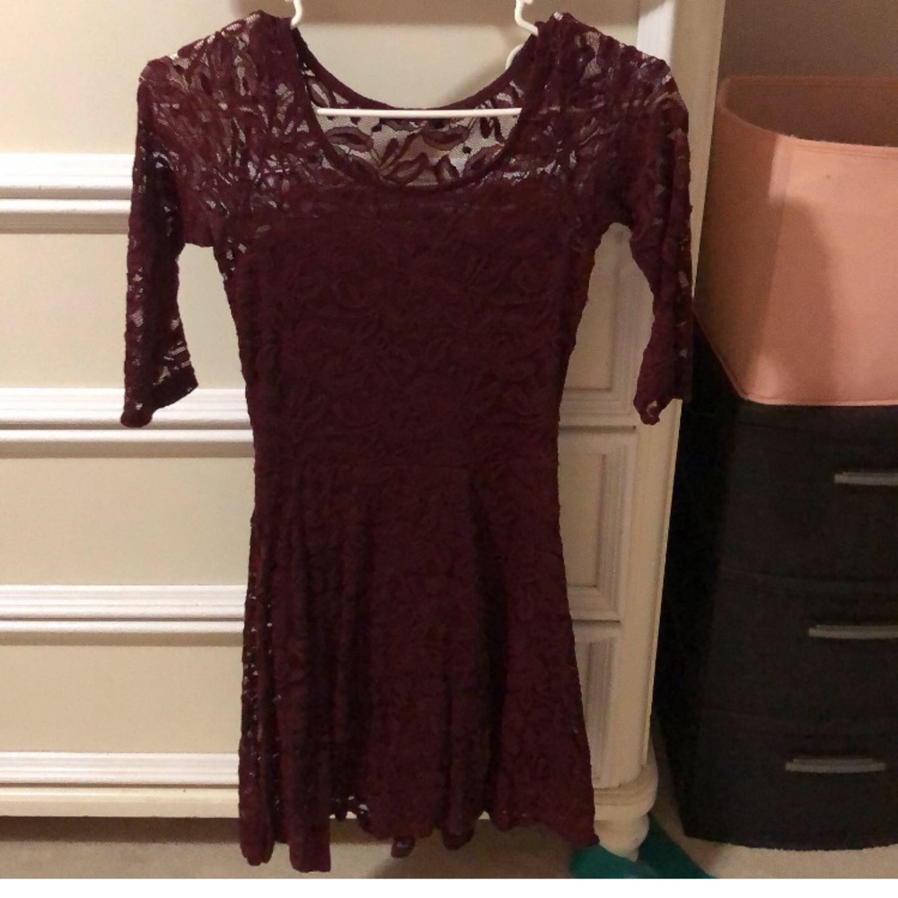 burgundy dress